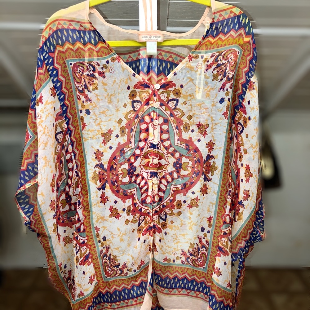 Geometric Boho Georgette Blouse